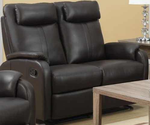 Monarch Specialties I 81BR-2 Reclining - Love Seat Brown Bonded Leather / Match, Both seats recline for added relaxation, Upholstered in Bonded Leather, Modular compact size easy to move and arrange, Comes in 2 separate pieces, Comfortably seats up to 2 people, UPC 878218004987 (I-81BR-2 I81BR2 I 81BR 2 I81BR I 81BR I-81BR)