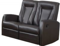 Monarch Specialties I 82BR-2 Brown Bonded Leather Reclining Love Seat ; Both seats recline for added relaxation; Upholstered in Bonded Leather; Modular compact size easy to move and arrange; Comfortably seats up to 2 people (43"Wx21"D between the arms); Comes in 2 separate pieces; Bonded Leather, Foam, Wood; Weight 120 Lbs; UPC 878218008305 (I82BR2 I 82BR-2) 
