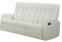 Monarch Specialties I 82IV-3 Ivory Bonded Leather Reclining Sofa; Left and right facing seats recline for added relaxation; Upholstered in Bonded Leather; Modular compact size easy to move and arrange; Comfortably seats up to 3 people (64"Wx21"D between the two arms); Comes in 3 separate pieces; Made in Bonded Leather, Foam, Wood; 22"Lx21"Dx27"H (back cushion); Seath Height 20"; Weight 156 Lbs; UPC 878218008329 (I82IV3 I 82IV-3) 