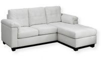 Monarch Specialties I 8390WH White Bonded Leather Sofa Lounger; Includes a chaise seat as part of a 3-seater sofa; Upholstered in supple yet durable bonded leather and polyurethane materials; Thick pocket coiled cushioned seats (6"); Comfortably padded side arms; Bonded Leather, Polyurethane, Foam, Pocket Coil, Plastic (feet); Seat Dimensions 19"Lx21"Dx22"H (Back rest); Seat height: 19"; Seat dims: 19"Lx21"Dx22"H (Back), Chaise: 28"Lx51"Dx22"H (Back); Weight 119 lbs UPC 878218009067 (I 8390WH) 