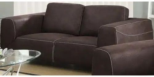 Monarch Specialties I 8512BR Stitching Microsuede Loveseat, 2 Seating Capacity, 250 Lbs Weight Capacity, Generously padded, removable cushions, Stylish contrast stitching, Microfiber upholstery, Metal Frame Material, 32