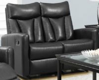 Monarch Specialties I 87BK-2 Reclining - Love Seat Facing Black Bonded Leather / Match, Both seats recline for added relaxation, Upholstered in Bonded Leather, Modular compact size easy to move and arrange, Comfortably seats up to 2 people, Comes in 2 separate pieces, UPC 878218007919 (I-87BK-2 I 87BK 2 I87BK2 I 87BK I-87BK I87BK I 87BK-2) 
