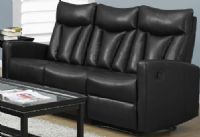 Monarch Specialties I 87BK-3 Reclining - Sofa Black Bonded Leather / Match, Left and right facing seats recline for added relaxation, Upholstered in Bonded Leather, Modular compact size easy to move and arrange, Comfortably seats up to 3 people, Comes in 3 separate pieces, UPC 878218007902 (I-87BK-3 I87BK3 I 87BK 3 I 87BK I-87BK I87BK I 87BK-3) 