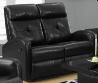 Monarch Specialties I 88BR-2 Dark Brown Bonded Leather Reclining Love Seat; Both seats recline for added relaxation; Upholstered in Bonded Leather; Modular compact size easy to move and arrange; Comfortably seats up to 2 people; Comes in 2 separate pieces; Bonded Leather, Foam, Wood; 22.5"Lx22"Dx26"H (back cushion); Weight 120 lbs UPC 878218008879 (I88BR2 I 88BR-2) 