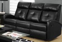 Monarch Specialties I 88BR-3 Dark Brown Bonded Leather Reclining Sofa; Left and right facing seats recline for added relaxation; Upholstered in Bonded Leather; Modular compact size easy to move and arrange; Comfortably seats up to 3 people; Comes in 3 separate pieces; Bonded Leather, Foam, Wood; 22.5"Lx22"Dx26"H (back cushion); Weight 156 lbs UPC 878218008862 (I88BR3 I 88BR-3) 