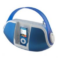 iLive IB109BU Blue Portable Music Stereo System with iPod Dock, Built-in craddle for 30-pin dock iPods, AUX input for iPod Shuffle and other audio devices, AM/FM radio with rotary tuning and volume, Line-in jack for other audio players, Charges iPod while docked, Auto Power Off for iPod, 120VAC 60Hz, UPC Codes 0-47323-08252-8 or 8-58399-25753-2 (IB109 BU IB109-BU IB-109BU) 