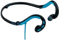 iHome iB14BLX Water-Resistant Behind-the-Neck Sport Earbuds with Microphone, Black and Blue; Provides detailed, dynamic sound with enhanced bass response; Lightweight, durable behind-the-neck band; Folding design for maximum portability; UPC 047532901207 (iB 14 BLX iB 14BLX iB14 BLX iB-14-BLX iB-14BLX iB14-BLX) 