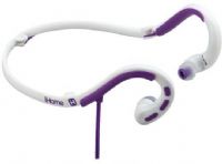 iHome iB14WUX Water-Resistant Behind-the-Neck Sport Earbuds with Microphone, Purple and White; Provides detailed, dynamic sound with enhanced bass response; Lightweight, durable behind-the-neck band; Folding design for maximum portability; UPC 047532901214 (iB 14 WUX iB 14WUX iB14 WUX iB-14-WUX iB-14WUX iB14-WUX) 