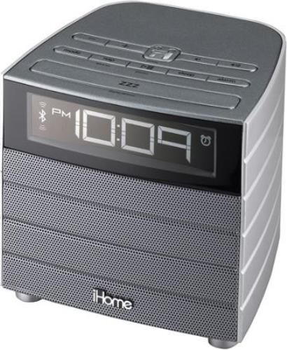 iHome IBN20GC Wireless Bluetooth USB FM Clock Radio, Gunmetal; Wake or sleep to Bluetooth audio, FM radio or 4 tones; Wirelessly stream music from Apple iPad, iPhone, iPod touch, Android, Blackberry and other Bluetooth-enabled devices; Charge mobile devices via USB port radio jack; FM radio with 6 station memory presets; UPC 047532902440 (IBN-20GC IBN 20GC IB-N20GC IBN20G)