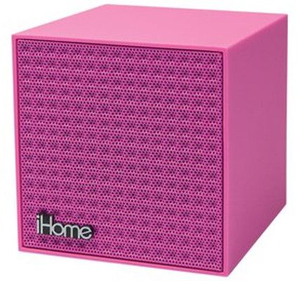 iHome IBT16PPC Model iBT16 Bluetooth Rechargeable Mini Speaker Cube in Rubberized Finish, Pink; Stream digital audio wirelessly from your Bluetooth-enabled audio device; Built-in rechargeable battery; Supplied cable for charging speakers; Specially designed high-end driver delivers astounding clarity, depth and power in single speaker; UPC 047532903959 (IBT 16 PPC IBT 16PPC IBT16 PPC IBT-16-PPC IBT-16PPC IBT16-PPC)