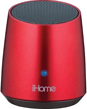 iHome IBT69RC Model iBT69 Bluetooth Rechargeable Mini Speaker, Red; Bluetooth wireless audio; Built-in rechargeable battery; Vacuum bass design provides surprising volume and bass response in a small space-saving stereo speaker system that fits in your hand; UPC 047532905090 (IBT 69 RC IBT 69RC IBT69 RC IBT-69-RC IBT-69RC IBT69-RC IBT-69 IBT 69)