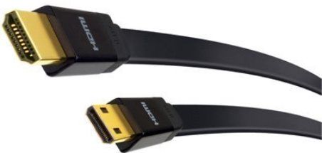 iLuv iCB5306-BLK High-Speed 6 ft. Mini-HDMI to HDMI Cable with Ethernet, Black, Full-HD 1080p Video and Uncompressed Audio, Supports Shoot & Share Camcorders with Mini-HDMI Ports, HDMI Ethernet Channel for Internet-Enabled Devices, Flat Design for Easy Wire Management, Gold-Plated Connectors Ensure Optimal Signal Transfer, UPC 639247741454 (ICB5306-BLK ICB5306 BLK ICB-5306BLK ICB 5306BLK)