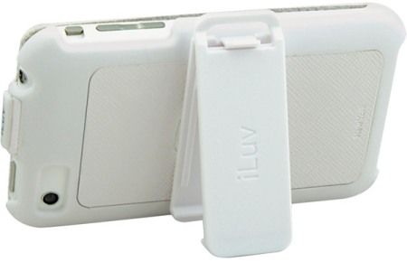 iLuv iCC75WHT Holster with Stand and Cover, White, Flip-top design protects your iPhone 3G from scratches, Total access to headphone jack, screen and bottom connector, 180-degree swivel belt clip, Swivel belt clip can also be used as a stand, Protective film for iPhone 3G screen included (ICC75WHT ICC75-WHT I-CC75-WHT I-CC75 ICC75 ICC-75)