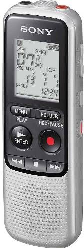 Sony ICD-BX140 Mono Digital Voice Recorder, Record clear audio in versatile MP3 format, Playback through a built-in 300mW speaker, Maximum battery life of 45 hours (MP3 8 kbps) or 30 hours (HVXC 2 kbps), 4 GB of memory lets you store up to 1043 hrs (MP3 8 kbps), Monaural Built-in Microphone, Powered by 2x AAA batteries (included), UPC 027242876002 (ICDBX140 ICD BX140 IC-DBX140 ICDBX-140)