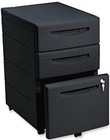 Iceberg Enterprises 95211 Aspira Mobile Freestanding Underdesk Pedestal (Box/Box/File), Black, Three drawer style (2 box drawers with 1 file drawer), Fits under any 30