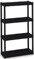 Iceberg Enterprises 20841 Rough 'N Ready 4 Shelf Open Storage System, Black, Holds up to 75 lbs. per Shelf Evenly Distributed, For Lighter Duty Applications, Heavy duty uprights for increased stability, Shelves, uprights, and trim caps included, Snap Together Assembly in 5 Minutes, Dimensions 32W x 13D x 54H Inches (ICEBERG20841 ICEBERG-20841 208-41 20-841) 