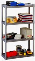 Iceberg Enterprises 20842 Rough 'N Ready 4 Shelf Open Storage System, Charcoal, Holds up to 75 lbs. per Shelf Evenly Distributed, For Lighter Duty Applications, Heavy duty uprights for increased stability, Shelves, uprights, and trim caps included, Snap Together Assembly in 5 Minutes, Dimensions 32W x 13D x 54H Inches (ICEBERG20842 ICEBERG-20842 208-42 20-842) 