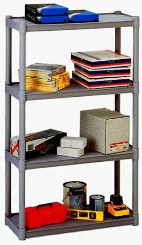 Iceberg Enterprises 20842 Rough 'N Ready 4 Shelf Open Storage System, Charcoal, Holds up to 75 lbs. per Shelf Evenly Distributed, For Lighter Duty Applications, Heavy duty uprights for increased stability, Shelves, uprights, and trim caps included, Snap Together Assembly in 5 Minutes, Dimensions 32W x 13D x 54H Inches (ICEBERG20842 ICEBERG-20842 208-42 20-842)