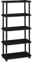 Iceberg Enterprises 20851 Rough 'N Ready 5 Shelf Open Storage System, Black, Holds up to 180 lbs. per Shelf Evenly Distributed, For Heavy Duty Applications, Commerical Grade, Snap Together Assembly in 5 Minutes, Shelves, uprights, trim caps and wall anchor included, Dimensions 74H x 36W x 18D Inches (ICEBERG20851 ICEBERG-208513 208-51 20-851) 