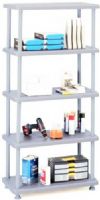 Iceberg Enterprises 20853 Rough 'N Ready 5 Shelf Open Storage System, Platinum, Holds up to 180 lbs. per Shelf Evenly Distributed, For Heavy Duty Applications, Commerical Grade, Snap Together Assembly in 5 Minutes, Shelves, uprights, trim caps and wall anchor included, Dimensions 74H x 36W x 18D Inches (ICEBERG20853 ICEBERG-20853 208-53 20-853) 