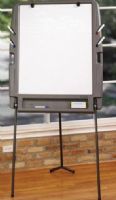 Iceberg Enterprises 30227 Portable Flipchart Easel with Dry Erase Surface, Charcoal, Body constructed of blow molded high density polyethylene, Dent and scratch resistant, Grab handles for easy movement and stability, Pads securely mount to board with thumb screws, Heavy gauge, 1½ round, powder coated steel legs (ICEBERG30227 ICEBERG-30227 30-227 302-27) 