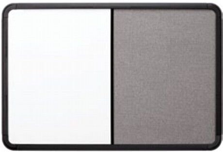 Iceberg Enterprises 36041 Dry Erase/Fabric Combo Board with Black Frame, Premium, ghost-free, coated styrene dry erase surface with premium cork or fabric tack surface, Replaceable tack/writing surface, Hanging hardware included, Size 48 x 36 Inches, Weight 26 lbs. (ICEBERG36041 ICEBERG-36041 36-041 360-41)