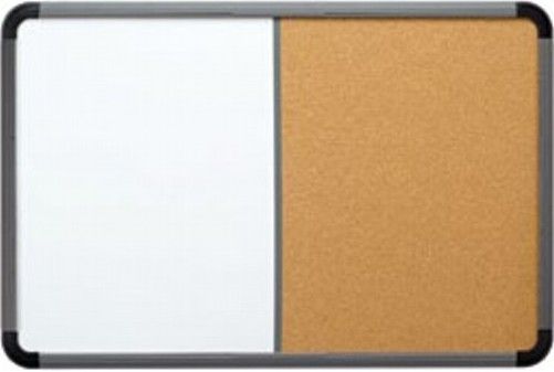 Iceberg Enterprises 36047 Dry Erase/Cork Combo Board with Charcoal Frame, Premium, ghost-free, coated styrene dry erase surface with premium cork or fabric tack surface, Replaceable tack/writing surface, Hanging hardware included, Size 48 x 36 Inches, Weight 26 lbs. (ICEBERG36047 ICEBERG-36047 36-047 360-47)