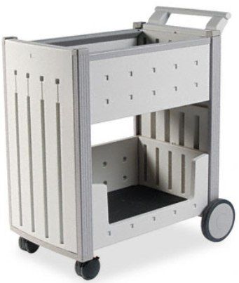 Iceberg Enterprises 45053 SnapEase Office Mail Cart, Platinum, Upper Carrier Filing Bin Holds up to 125 Legal, Hanging Folders, Holds Letter/Legal Size Materials, Impact Resistant Blow Molded High Density Polyethylene Material Resists Scratches, Chips and Dents, 4˝ Lockable Front Casters for Easy Maneuverability (ICEBERG45053 ICEBERG-45053 45-053 450-53)