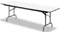 Iceberg Enterprises 55237 Premium Wood Laminate Folding Table, Gray finish, wear resistant 3/4&#733; thick melamine top, Charcoal Leg Color, Size 30 x 96 Inches, Melamine sealed underside to prevent moisture absorption, Full perimeter steel skirt support with plastic corners to protect surface when stacking (ICEBERG55237 ICEBERG-55237 55-237 552-37) 