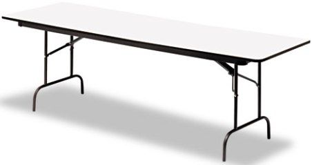Iceberg Enterprises 55217 Premium Wood Laminate Folding Table, Gray finish, wear resistant 3/4˝ thick melamine top, Charcoal Leg Color, Size 30 x 60 Inches, Melamine sealed underside to prevent moisture absorption, Full perimeter steel skirt support with plastic corners to protect surface when stacking (ICEBERG55217 ICEBERG-55217 55-217 552-17)