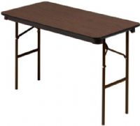 Iceberg Enterprises 55304 Economy Wood Laminate Folding Table 24 x 48 Inches, Walnut finish, wear resistant 5/8&#733; thick melamine top, Brown Leg Color, Melamine sealed underside to prevent moisture absorption, Steel skirt support with plastic corners to protect surface when stacking, 1&#733; diameter steel legs with protective foot cap, Shipping Weight 38 lbs (ICEBERG55304 ICEBERG-55304 55-304 553-04) 