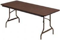 Iceberg Enterprises 55314 Economy Wood Laminate Folding Table 30 x 60 Inches, Walnut finish, wear resistant 5/8&#733; thick melamine top, Brown Leg Color, Melamine sealed underside to prevent moisture absorption, Steel skirt support with plastic corners to protect surface when stacking, 1&#733; diameter steel legs with protective foot cap, Shipping Weight 38 lbs (ICEBERG55314 ICEBERG-55314 55-314 553-14) 