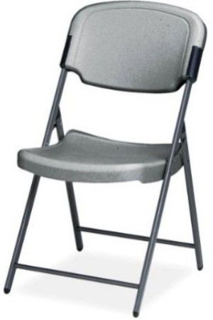Iceberg Enterprises 64047 Rough n Ready Folding Chair 4 Pack, Charcoal, Ergonomically Designed for Superior Comfort, Constructed of Blow Molded High Density Polyethylene soft but firm feel Lightweight, Sturdy Heavy Guage, Powder Coated, Oval Steel Tube Frame, 225 lbs. Load Capacity, For Indoor or Outdoor Use, Non-mar Plastic Feet (ICEBERG64047 ICEBERG-64047 64-047 640-47)