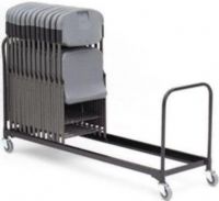 Iceberg Enterprises 64046 Chair Cart 6', Black, 28 Folding Chairs Capacity, 4" diameter 1 & 1/4" wide rubber wheels, swivel stem casters for easy movement across floor surfaces, Weight 55 lbs (ICEBERG64046 ICEBERG-64046 64-046 640-46) 