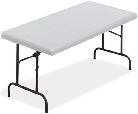 Iceberg Enterprises 65213 IndestrucTable TOO Folding Table, 1200 Series Commercial Grade, Platinum, Size 30 x 60, 1200 lbs Capacity, Maximum 29 High, For Commercial/Heavy Duty Environments, Heavy Duty 1 Round Powder Coated Steel Legs, Contemporary Top Design is 2 Thick, Washable, dent and scratch resistant (ICEBERG65213 ICEBERG-65213 65-213 652-13)