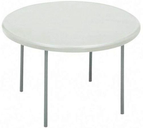 Iceberg Enterprises 65263 IndestrucTable TOO Folding Table, 1200 Series Round, Platinum, Size 60 Round, 600 lbs Capacity, Maximum 29 High, For Commercial/Heavy Duty Environments, Heavy Duty 1 Round Powder Coated Steel Legs, Contemporary Top Design, Washable, dent and scratch resistant (ICEBERG65263 ICEBERG-65263 65-263 652-63)