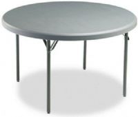 Iceberg Enterprises 65247 IndestrucTable TOO Folding Table, 1200 Series Round, Charcoal, Size 48” Round, 600 lbs Capacity, Maximum 29” High, For Commercial/Heavy Duty Environments, Heavy Duty 1” Round Powder Coated Steel Legs, Contemporary Top Design, Washable, dent and scratch resistant (ICEBERG65247 ICEBERG-65247 65-247 652-47) 