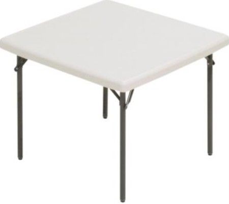 Iceberg Enterprises 65273 IndestrucTable TOO Square Folding Table, 1200 Series Round, Platinum, Size 37 Square, 600 lbs Capacity, Maximum 29 High, For Commercial/Heavy Duty Environments, Heavy Duty 1 Round Powder Coated Steel Legs, Contemporary Top Design, Washable, dent and scratch resistant, Top is constructed of durable (ICEBERG65273 ICEBERG-65273 65-273 652-73)