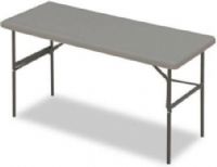 Iceberg Enterprises 65377 IndestrucTable TOO Folding Table, 1200 Series Commercial Grade, Charcoal, Size 24” x 60”, 600 lbs Capacity, Maximum 29” High, For Commercial/Heavy Duty Environments, Heavy Duty 1” Round Powder Coated Steel Legs, Contemporary Top Design is 2” Thick, Washable, dent and scratch resistant (ICEBERG65377 ICEBERG-65377 65-377 653-77) 