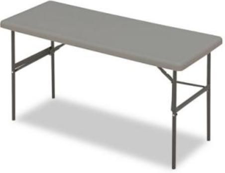 Iceberg Enterprises 65387 IndestrucTable TOO Folding Table, 1200 Series Commercial Grade, Charcoal, Size 24 x 72, 600 lbs Capacity, Maximum 29 High, For Commercial/Heavy Duty Environments, Heavy Duty 1 Round Powder Coated Steel Legs, Contemporary Top Design is 2 Thick, Washable, dent and scratch resistant (ICEBERG65387 ICEBERG-65387 65-387 653-87)