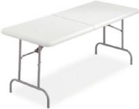 Iceberg Enterprises 65453 IndestrucTable TOO Bi-Folding Table, 1200 Series Commercial Grade, Platinum, Size 30” x 60” BiFold, 500 lbs Capacity, Maximum 29” High, For Commercial/Heavy Duty Environments, Heavy Duty 1” Round Powder Coated Steel Legs, Contemporary Top Design is 2” Thick, Washable, dent and scratch resistant (ICEBERG65453 ICEBERG-65453 65-453 654-53) 