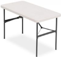 Iceberg Enterprises 65503 IndestrucTable TOO Folding Table, 500 Series Banquet Tables, Platinum, Size 24” x 48”, Ideal for Banquet Use, Square Edge, Blow Molded High Density Polyethylene Top is 2” Thick, Sturdy, Powder Coated Legs, Holds 500 lbs Evenly Distributed, 29” High (ICEBERG65503 ICEBERG-65503 65-503 655-03) 
