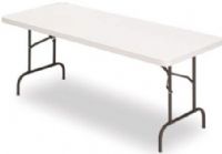Iceberg Enterprises 65523 IndestrucTable TOO Folding Table, 500 Series Banquet Tables, Platinum, Size 30” x 72”, Ideal for Banquet Use, Square Edge, Blow Molded High Density Polyethylene Top is 2” Thick, Sturdy, Powder Coated Legs, Holds 500 lbs Evenly Distributed, 29” High (ICEBERG65523 ICEBERG-65523 65-523 655-23) 