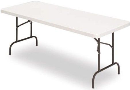 Iceberg Enterprises 65523 IndestrucTable TOO Folding Table, 500 Series Banquet Tables, Platinum, Size 30 x 72, Ideal for Banquet Use, Square Edge, Blow Molded High Density Polyethylene Top is 2 Thick, Sturdy, Powder Coated Legs, Holds 500 lbs Evenly Distributed, 29 High (ICEBERG65523 ICEBERG-65523 65-523 655-23)