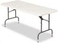 Iceberg Enterprises 65633 IndestrucTable TOO Adjustable Height Folding Table, 1200 Series Commercial Grade, Platinum, Size 30” x 96”, 600 lbs Capacity, Maximum 29” High, For Commercial/Heavy Duty Environments, Heavy Duty 1” Round Powder Coated Steel Legs, Contemporary Top Design, Washable, dent and scratch resistant (ICEBERG65633 ICEBERG-65633 65-633 656-33) 