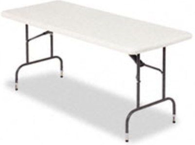 Iceberg Enterprises 65623 IndestrucTable TOO Adjustable Height Folding Table, 1200 Series Commercial Grade, Platinum, Size 30 x 72, 600 lbs Capacity, Maximum 29 High, For Commercial/Heavy Duty Environments, Heavy Duty 1 Round Powder Coated Steel Legs, Contemporary Top Design, Washable, dent and scratch resistant (ICEBERG65623 ICEBERG-65623 65-623 656-23)