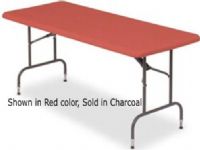 Iceberg Enterprises 65627 IndestrucTable TOO Adjustable Height Folding Table, 1200 Series Commercial Grade, Charcoal, Size 30” x 72”, 600 lbs Capacity, Maximum 29” High, For Commercial/Heavy Duty Environments, Heavy Duty 1” Round Powder Coated Steel Legs, Contemporary Top Design, Washable, dent and scratch resistant (ICEBERG65627 ICEBERG-65627 65-627 656-27) 
