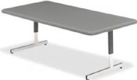 Iceberg Enterprises 65737 IndestrucTable TOO Adjustable Height Utility Table, Charcoal, Size 24” x 48”, Height adjusts from 21” to 31”, Constructed of blow molded high density polyethylene and are durable, dent and scratch resistant, and washable, Base is constructed of 1” x 2” steel tube and is powder coated, 300 lbs. weight capacity, UPC 674785657379 (ICEBERG65737 ICEBERG-65737 65-737 657-37) 