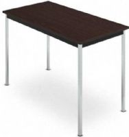 Iceberg Enterprises 67038 OfficeWorks Utility Table, Mahogany, Size 24" x 48", 3/4" melamine laminated top, edge banded in vinyl, 3" high, 18 gauge support skirt, Sturdy, 1" square chrome tube legs with non-mar feet, securely attached to skirt, 250 lbs. weight capacity (ICEBERG67038 ICEBERG-67038 67-038 670-38) 