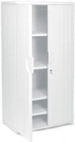 Iceberg Enterprises 92573 OfficeWorks 72" Storage Cabinet, Platinum, 27.5 cu./ft. Volume, 1 Fixed Shelf and 3 Adjustable Shelves, 125 lbs. Shelf Capacity, Commercial Grade constructed of double wall, dent and scratch resistant blow molded high density polyethylene, Locking Doors, Quick/Easy Assembly, Resists Chemicals, Dimensions 72 x 22 x 36 Inches (ICEBERG92573 ICEBERG-92573 92-573 925-73) 